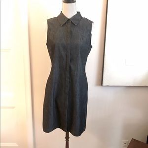 Sandro sportsware denim button down dress 8
